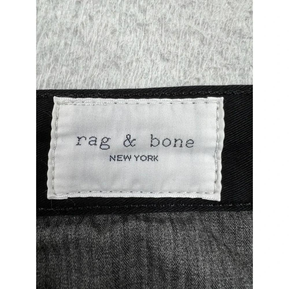 Rag & Bone Mens 34x34 Black Linen Cotton Slim Fit Chino Pants M1723E512BLA